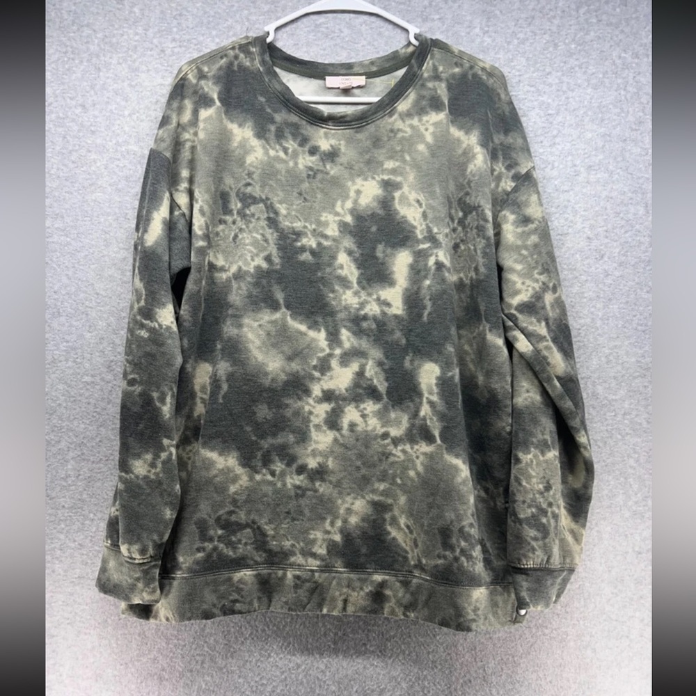 Como Vintage Men's Crewneck Sweater - Black and Gray Tie-Dye